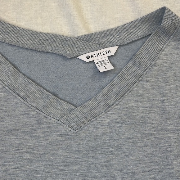 Athleta Balance Pullover Sweater V Neck Gray size Large - Picture 2 of 6